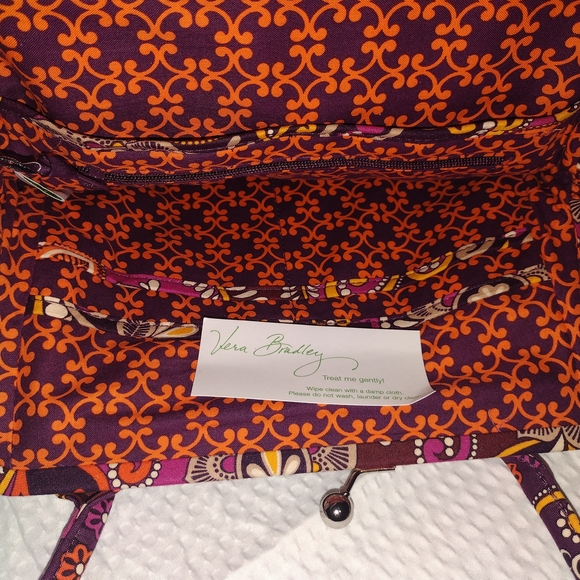 Vera Bradley Alice Purse Quilted Handbag With Kiss Lock Sunset Safari Pattern - Picture 11 of 13